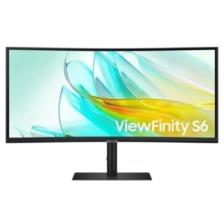 Monitor Profesional Ultraparonámico Curvo Samsung ViewFinity S6 S34C652UAU 34'/ UWQHD/ Multimedia/ Regulable en Altura/ Negro